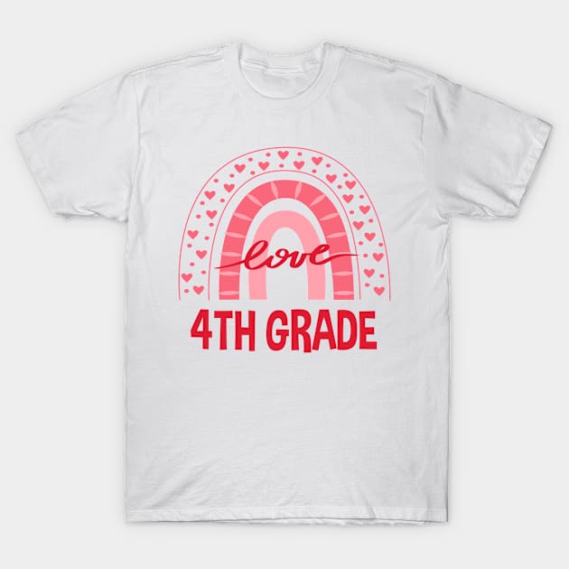 4th grade Rainbow Squad Girls Boys Teacher Back To School T-Shirt by TeeaxArt